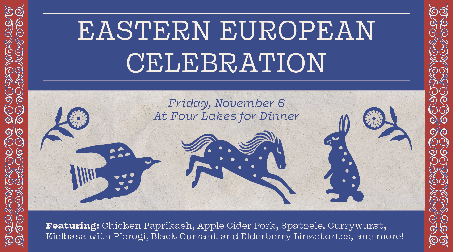 Eastern European Celebration at Four Lakes Market special event graphic design